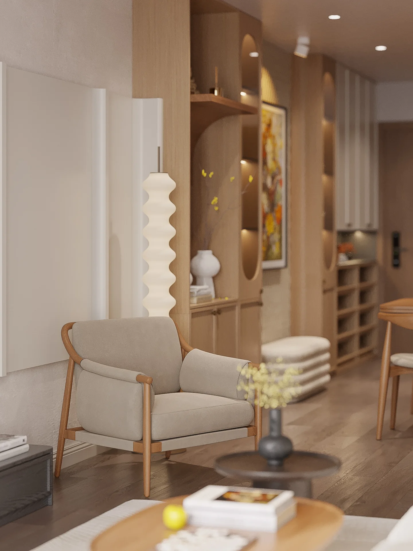Lưu ý bo tròn góc khung gỗ sofa khi nhà có trẻ tập đi